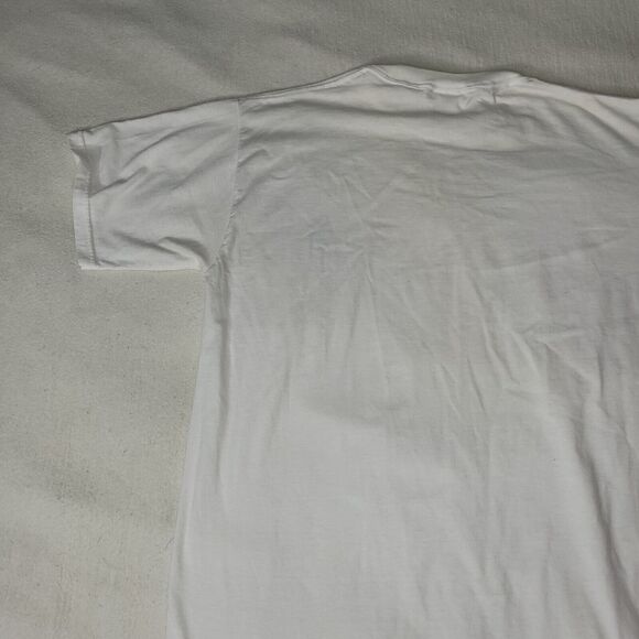 Vintage MMs T Shirt Mens Size Medium White Y2k Grunge Retro Jerzees Heavyweight - Picture 13 of 16